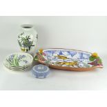 A collection of contemporary ceramics, including Wedgwood Jasperware pot, Portmeirion, and more