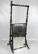 A Victorian cheval mirror and stand,