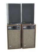 Two sets of speakers, by JVC and Heybrook