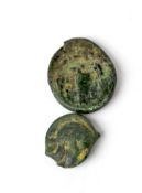 Two bronze coins from Antiquity, probably Greek,