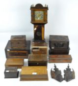 A collection of early 20th century and later wooden boxes and other woodware,