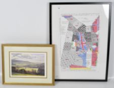 Two framed 20th century signed pictures, titled 'Bathampton Meadows', and 'The Shipping Forecast'