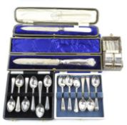 A selection of silver and silver plated wares, to include a set of six teaspoons,