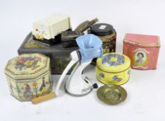 Assorted vintage tins and other collectables,