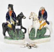 Two 19th century Staffordshire figures, one of 'Oak Turpin', the other of 'Tom King', tallest 29cm,