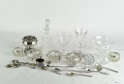 A collection of vintage and contemporary glassware and silver plate, to include salt dishes,