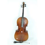 A contemporary wooden cello,