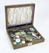 Assorted collectables, to include pocket and wristwatch movements and dials,