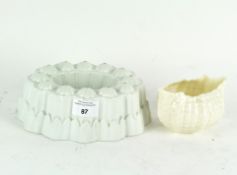 A Shelley jelly mould and a Beleek sea urchin dish