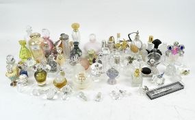 A large selection of vintage perfume bottles,