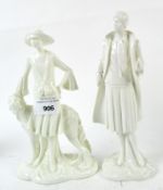 A pair of Royal Worcester figures, from the 1920's Vogue Collection,
