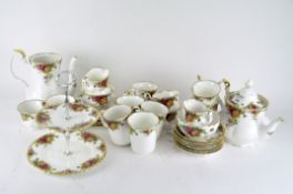 A Royal Albert Old Country Roses tea and coffee service, comprising cups and saucers, mugs,