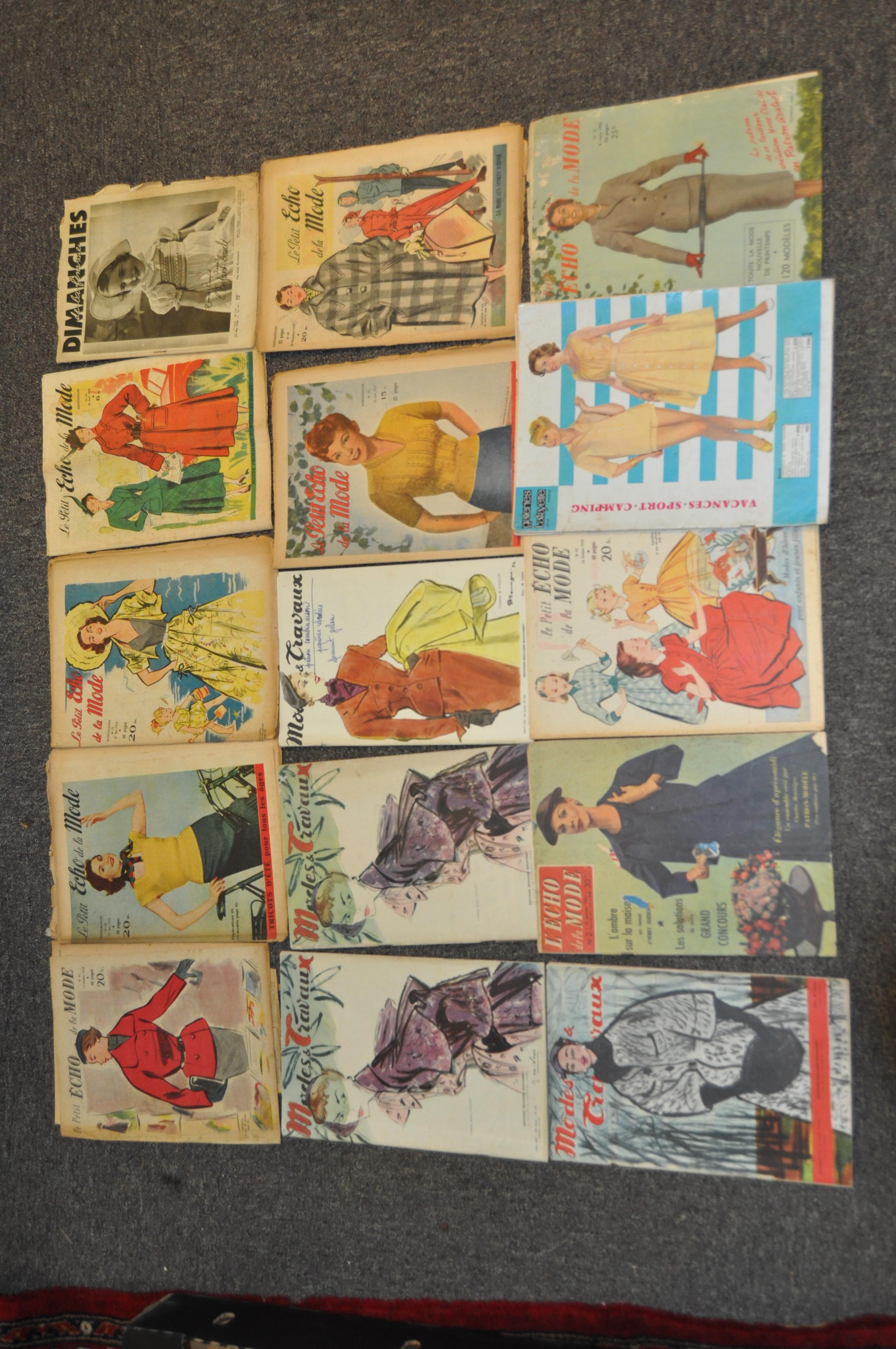 A collection of sixty vintage French Fashion Magazines, mostly dating from the 1940's and 1950's, - Image 5 of 6