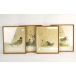 A group of four 20th century prints depicting birds,