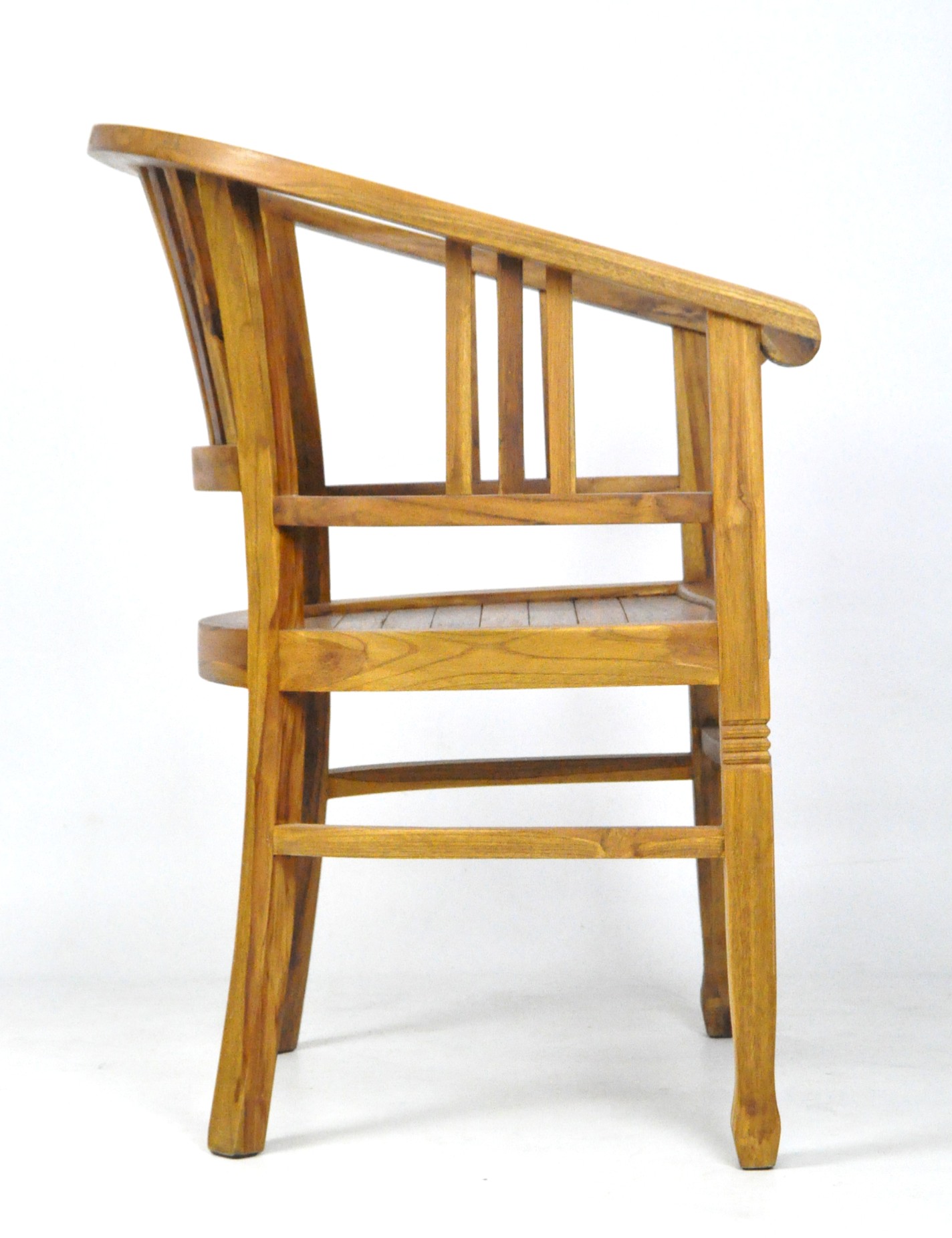 A contemporary hardwood armchair, - Image 2 of 2