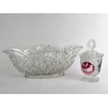 Two items of moulded and cut glass,