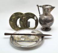 A collection of brass and metalware, late 19th century and later,