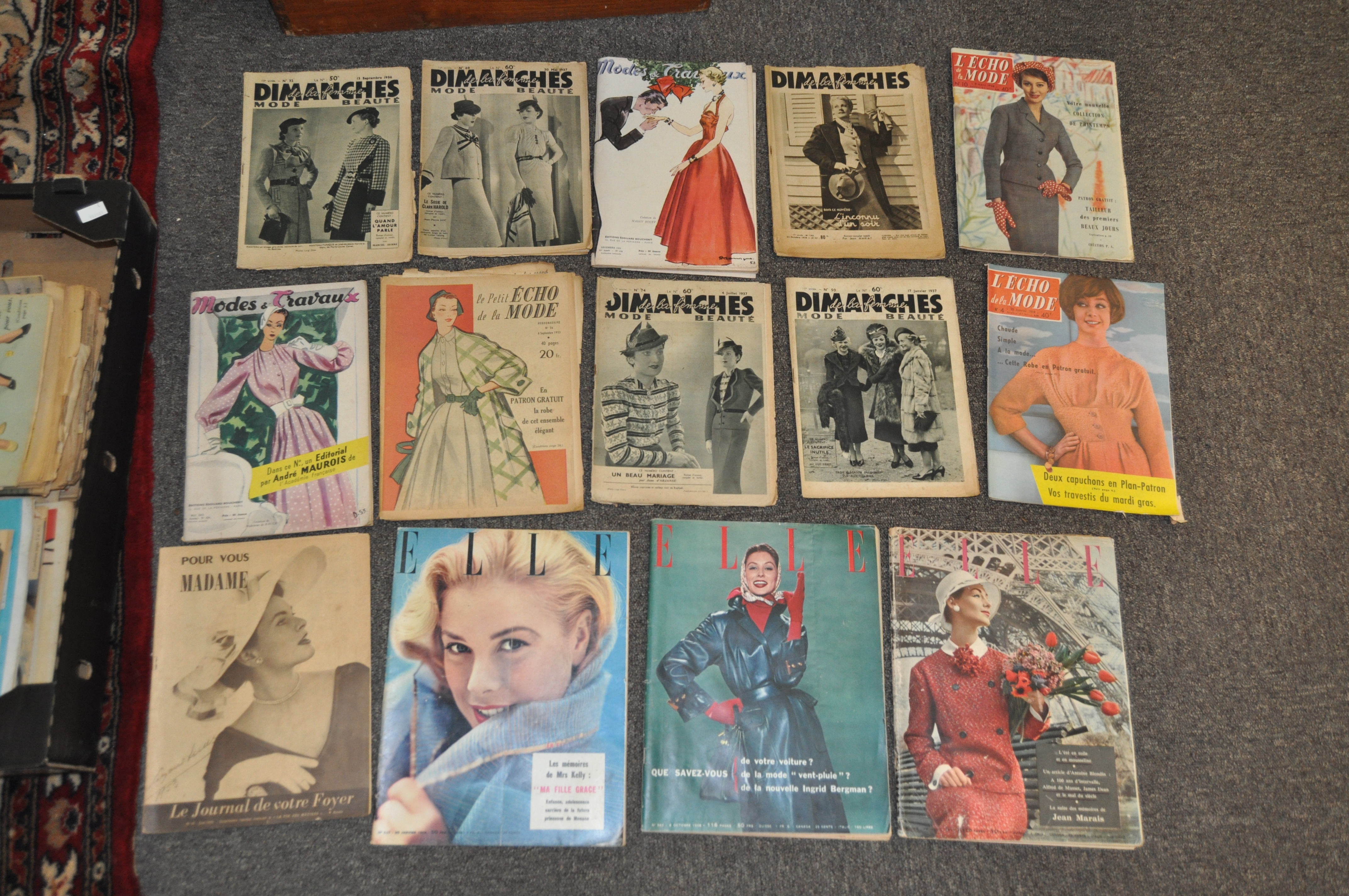 A collection of sixty vintage French Fashion Magazines, mostly dating from the 1940's and 1950's, - Image 3 of 6