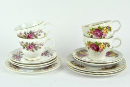 Two part tea services in the 'Cottage Rose' pattern,