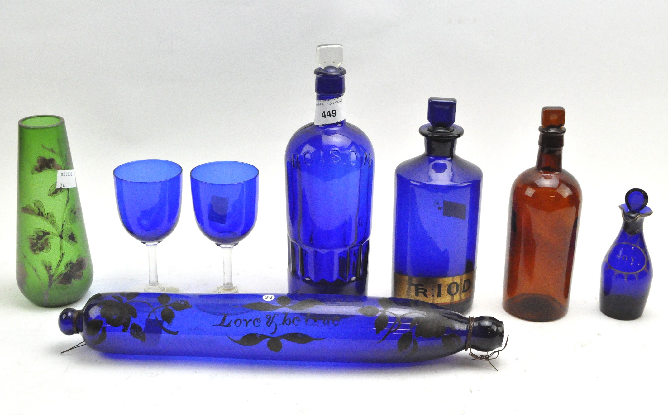 A selection of assorted coloured glassware, early 19th century and later,
