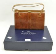 A contemporary Mappin and Webb snakeskin handbag, in original box,