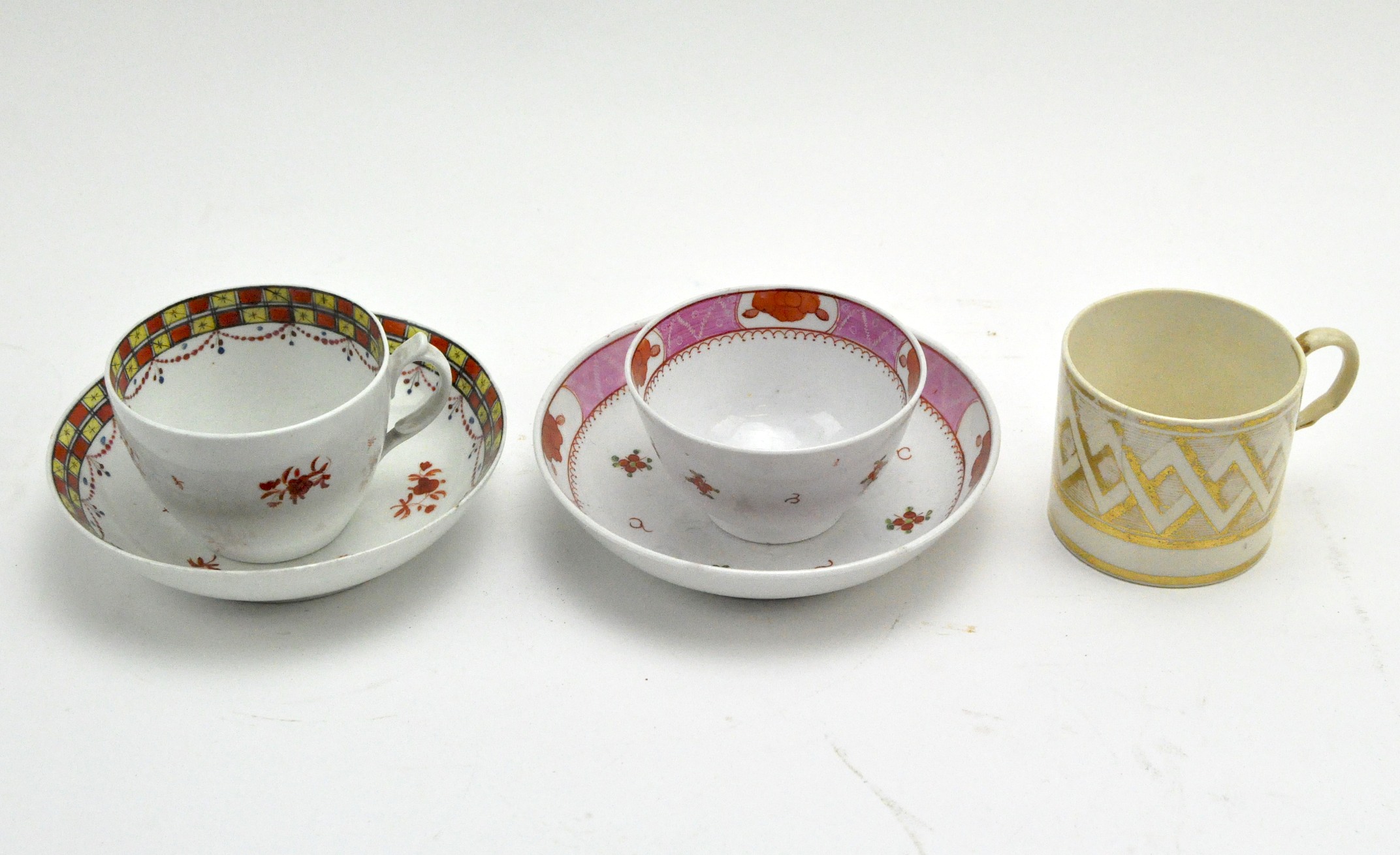 A group of 19th century English porcelain teawares,