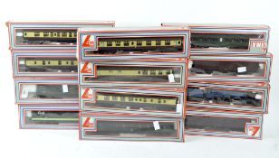 A collection of Lima OO gauge model railway locomotives and carriages,