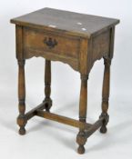 A 19th century oak side table,