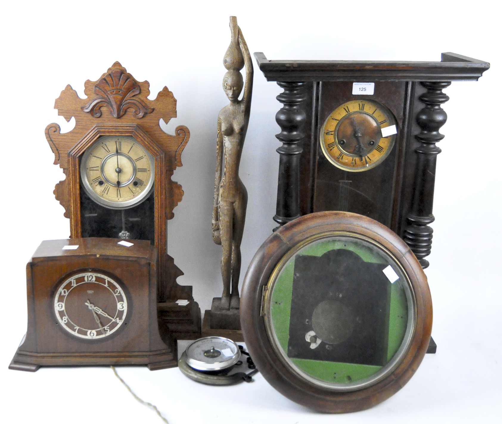Three vintage clocks,