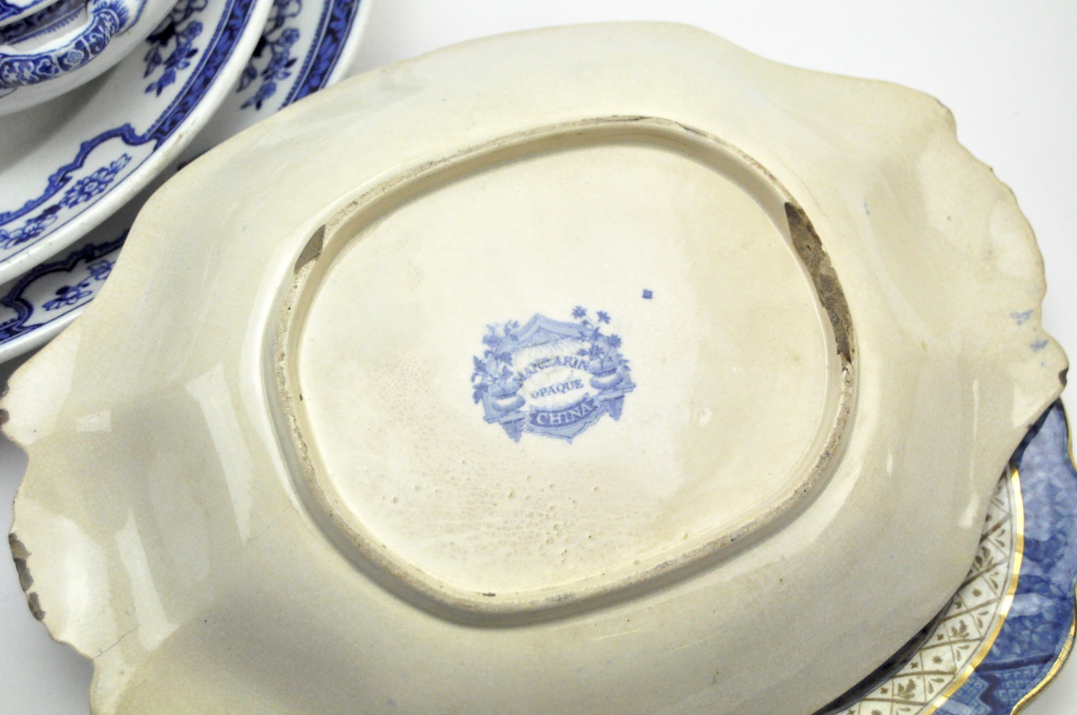 A late 19th century Romney Staffordshire pottery blue and white part dinner service, - Image 3 of 3