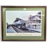 A limited edition signed railway print by Chris Watts,