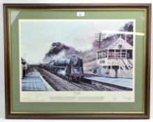 A limited edition signed railway print by Chris Watts,