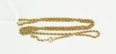 A 9ct gold rope twist necklace,