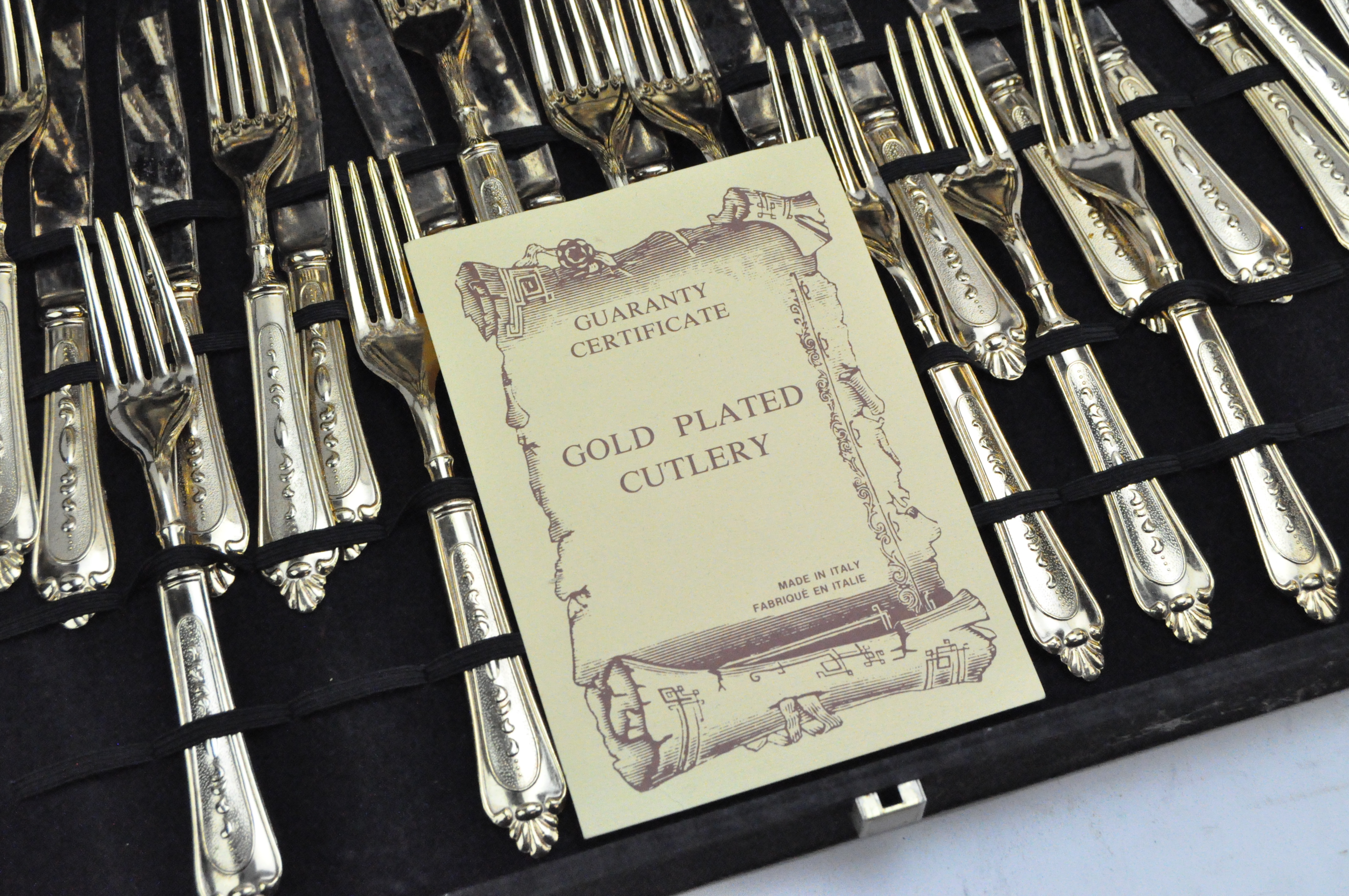 A contemporary canteen of gold plated cutlery, - Image 2 of 2