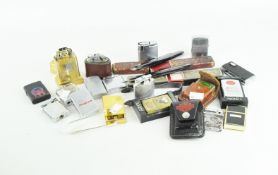 A collection of vintage cigarette lighters