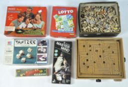 A collection of board games and puzzles,