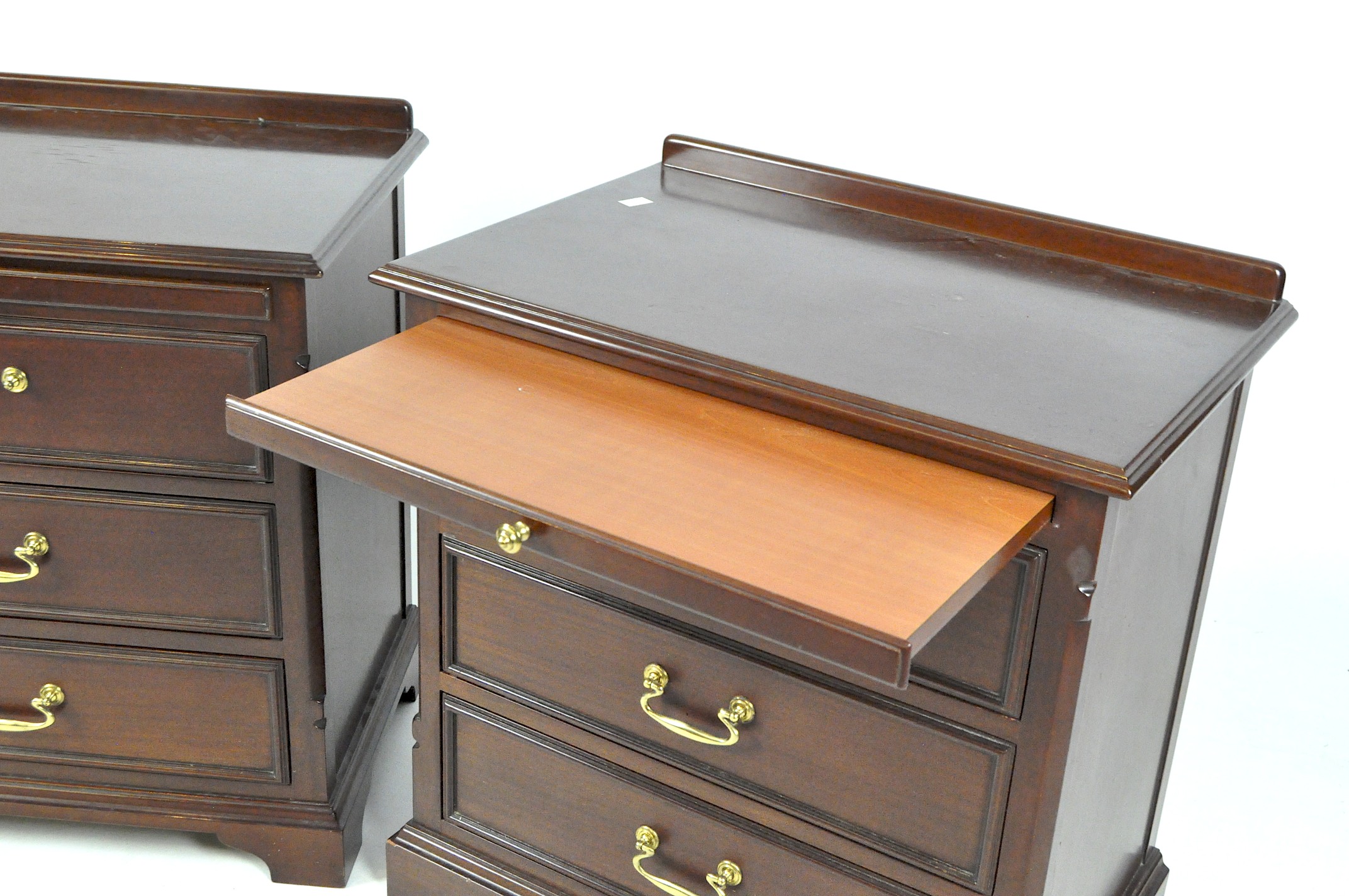 A pair of contemporary bedside chests of drawers, each comprising three drawers, - Image 2 of 2