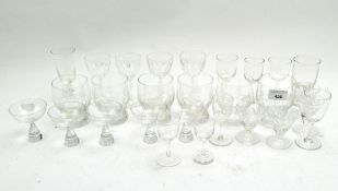 Assorted drinking glassware,