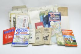 A selection of assorted fold out maps,