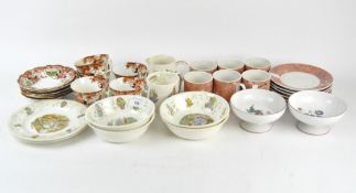 A collection of part tea services, including Wedgwood 'Peter Rabbit' and Villeroy & Boch