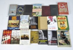 A collection of books, including some of horse racing and equestrian interest,