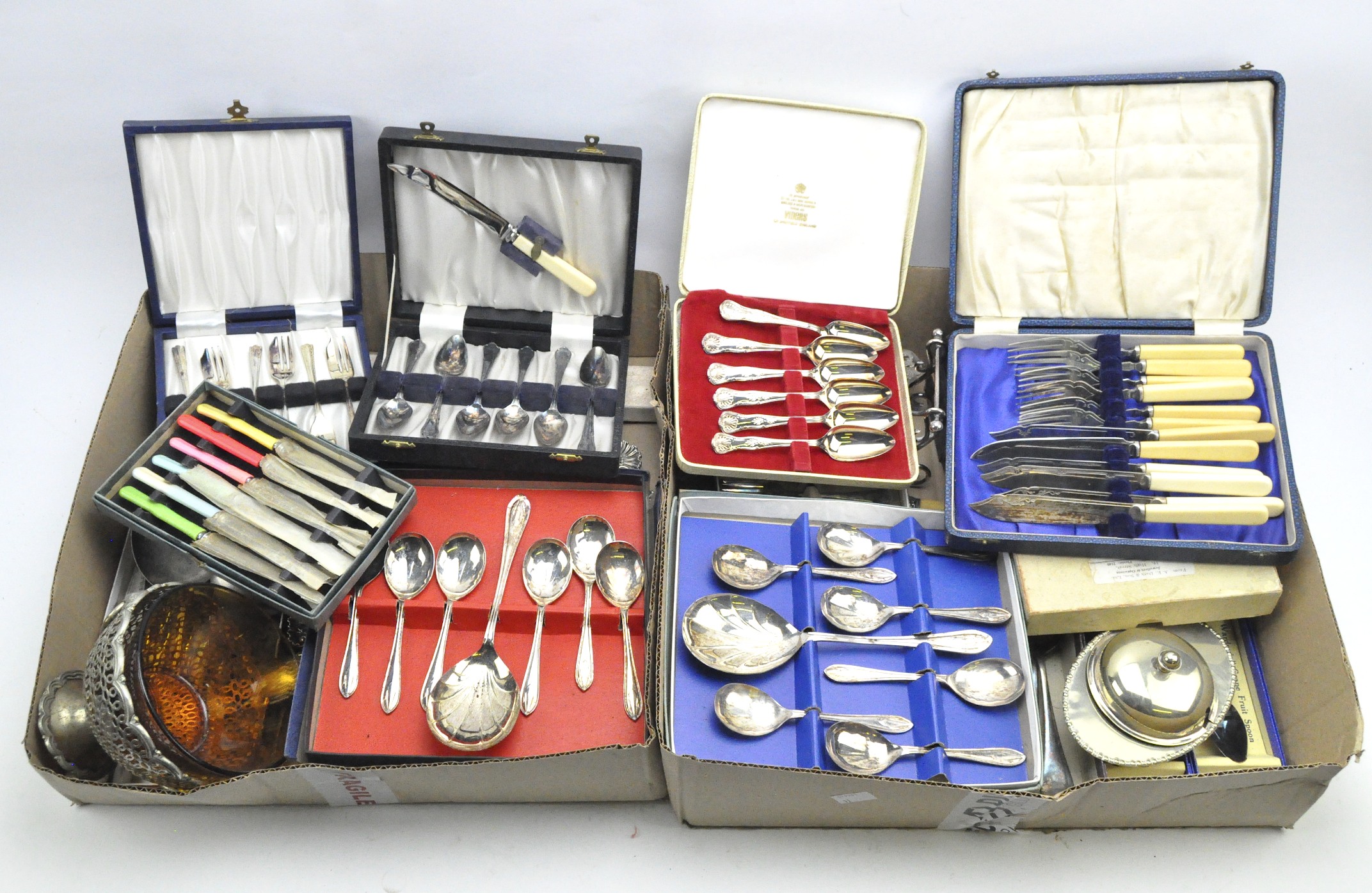 A large assortment of silver and silver plated wares