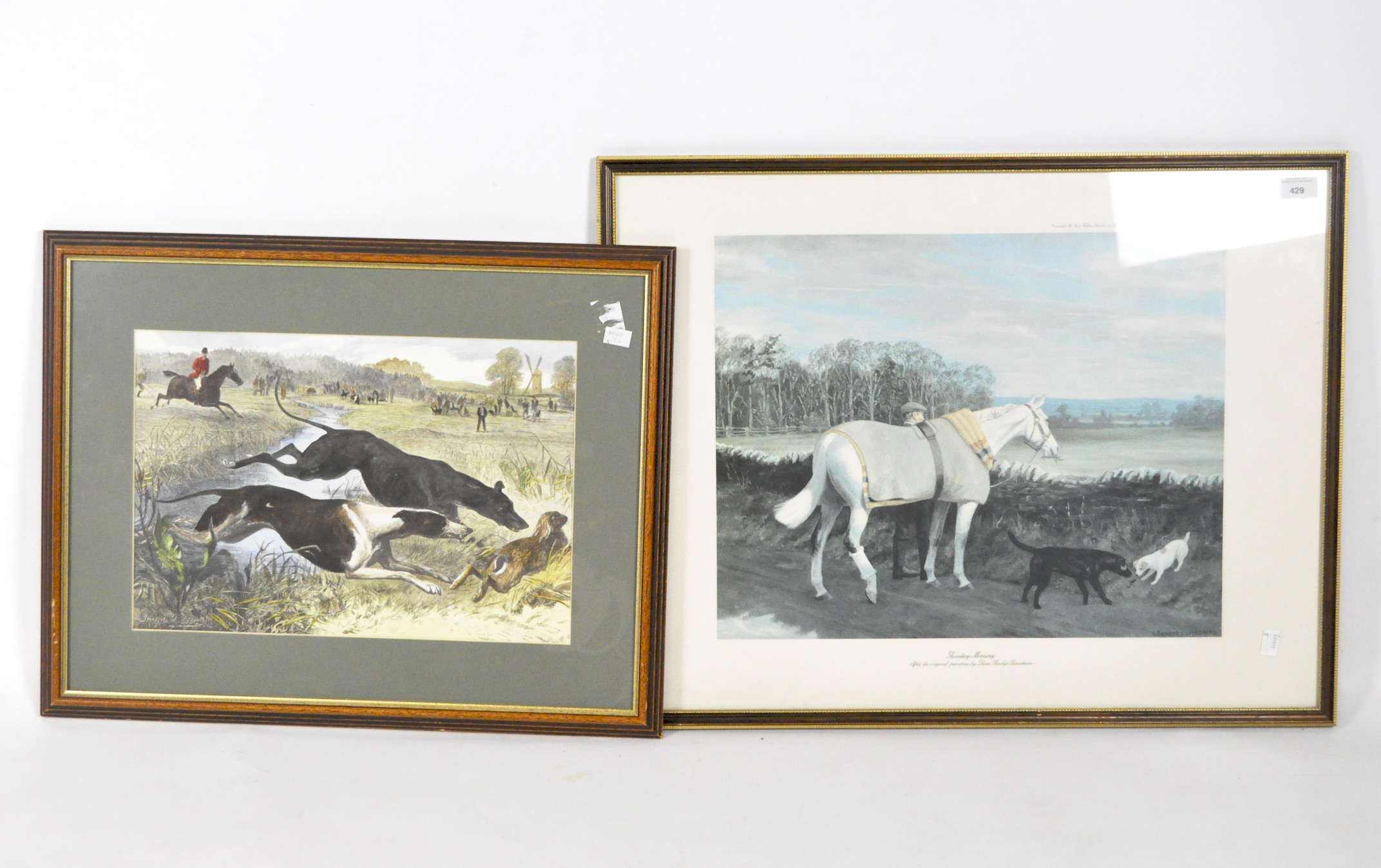 Two 20th century prints of horses and hounds