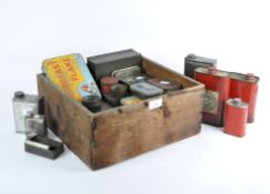 A mixed selection of vintage tins, to include a Curtis & Harvey canister no 4 gunpowder tin,