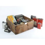 A mixed selection of vintage tins, to include a Curtis & Harvey canister no 4 gunpowder tin,