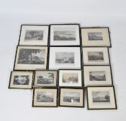 A collection of engravings and prints depicting British landscapes and scenes,