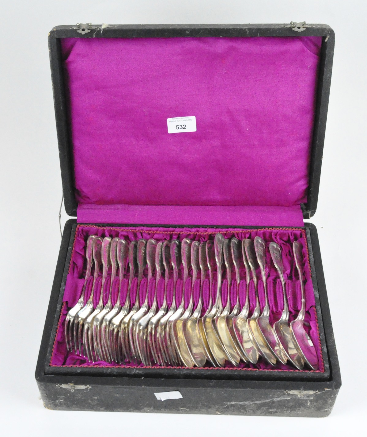 A canteen of vintage silver plated cutlery,