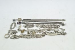 A selection of silver jewellery,