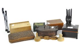 A collection of assorted wooden wares,