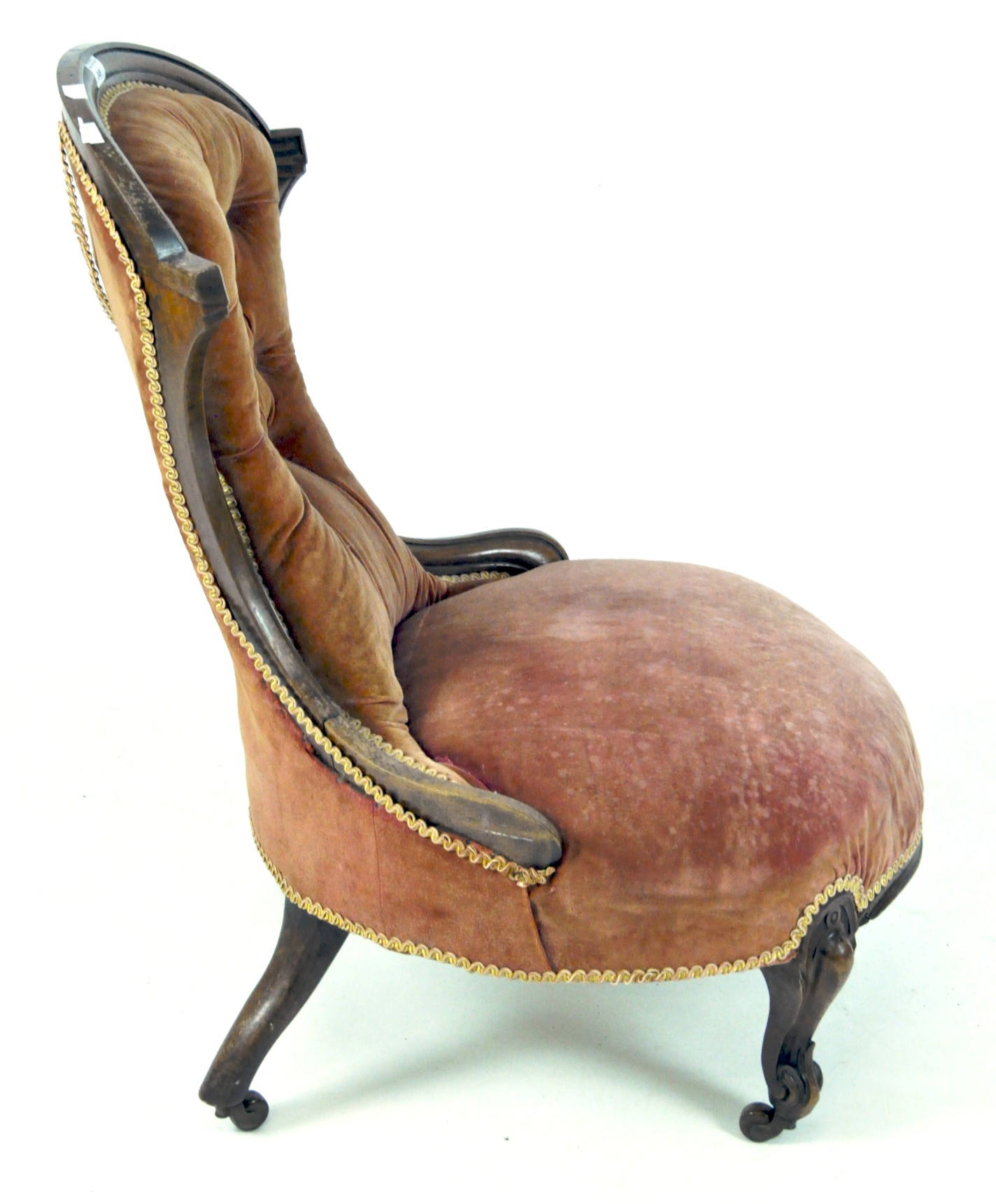 A Victorian mahogany framed nursing chair, - Image 2 of 2